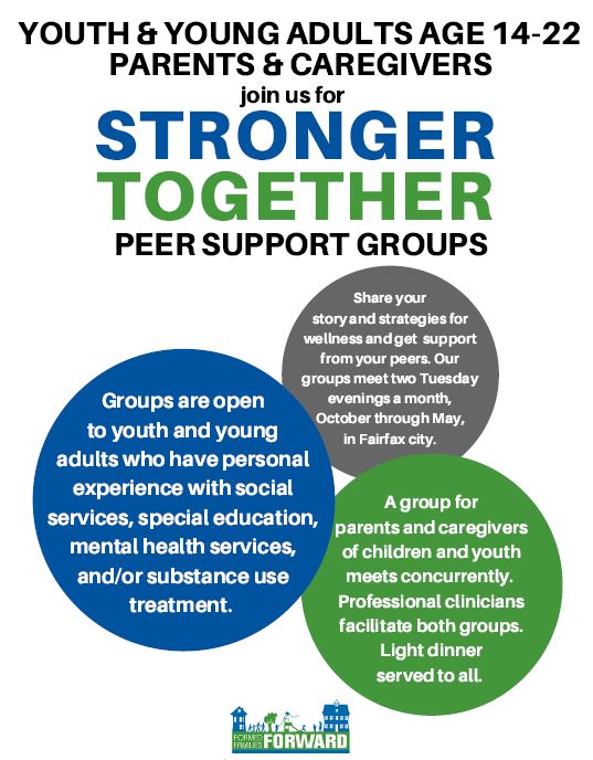 peer support groups stronger together flyer